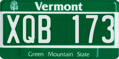 VT license plate XQB173