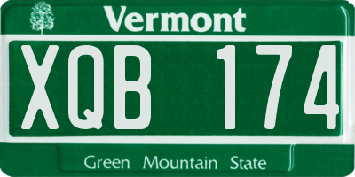 VT license plate XQB174