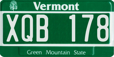 VT license plate XQB178