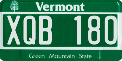 VT license plate XQB180