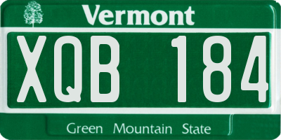 VT license plate XQB184