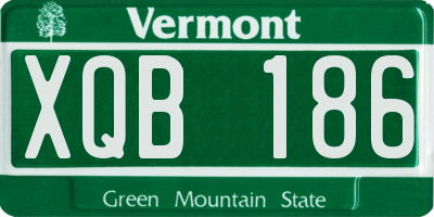 VT license plate XQB186