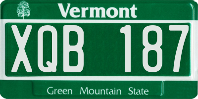 VT license plate XQB187