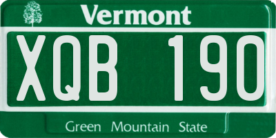 VT license plate XQB190
