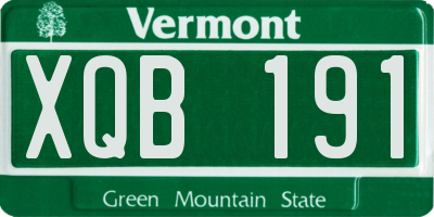 VT license plate XQB191