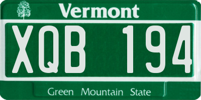 VT license plate XQB194
