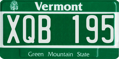 VT license plate XQB195