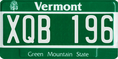 VT license plate XQB196
