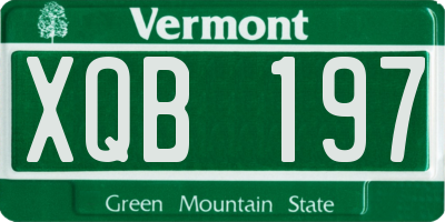 VT license plate XQB197