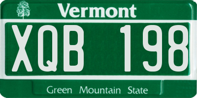 VT license plate XQB198