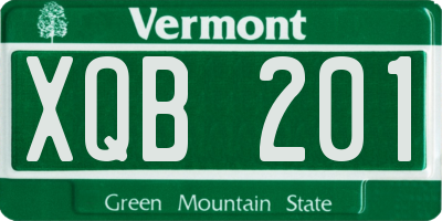 VT license plate XQB201