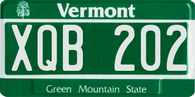 VT license plate XQB202