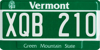 VT license plate XQB210