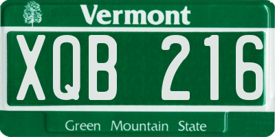 VT license plate XQB216