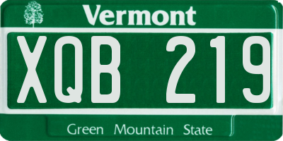 VT license plate XQB219