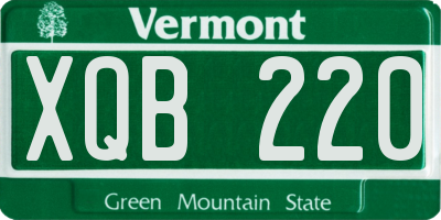 VT license plate XQB220