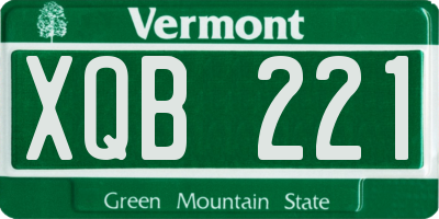 VT license plate XQB221