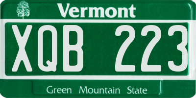 VT license plate XQB223
