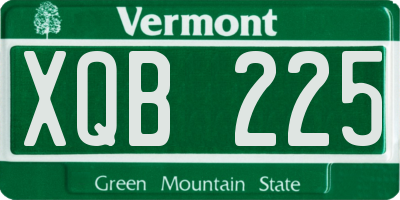 VT license plate XQB225