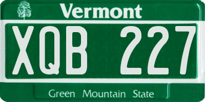 VT license plate XQB227