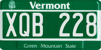 VT license plate XQB228