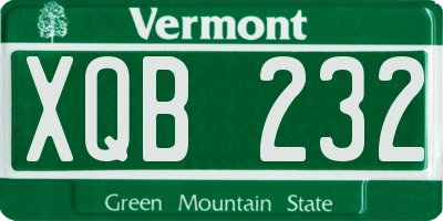 VT license plate XQB232
