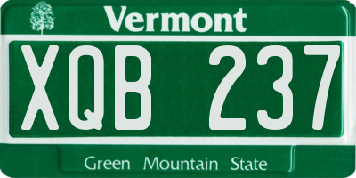 VT license plate XQB237