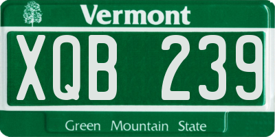 VT license plate XQB239