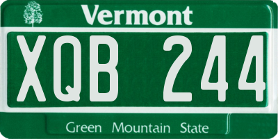 VT license plate XQB244