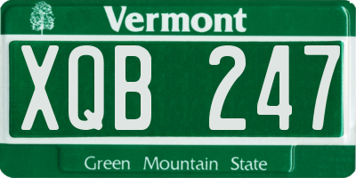 VT license plate XQB247