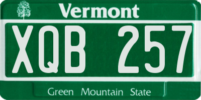 VT license plate XQB257