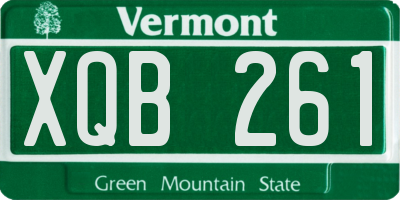 VT license plate XQB261