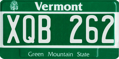VT license plate XQB262