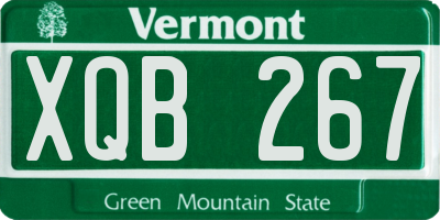 VT license plate XQB267