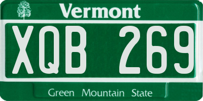 VT license plate XQB269