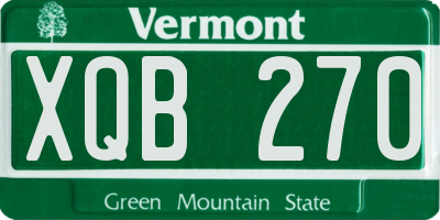 VT license plate XQB270