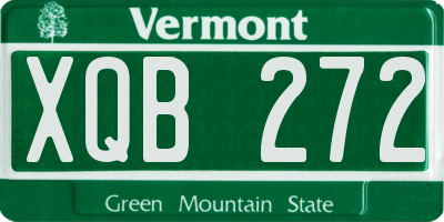 VT license plate XQB272