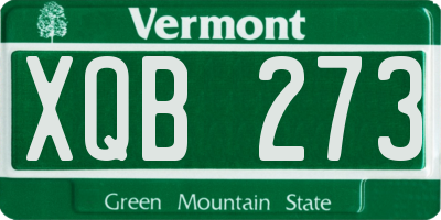 VT license plate XQB273