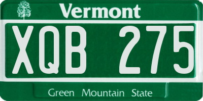 VT license plate XQB275