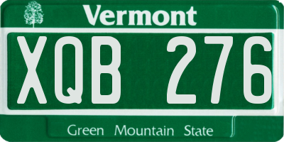 VT license plate XQB276