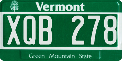 VT license plate XQB278