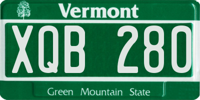 VT license plate XQB280