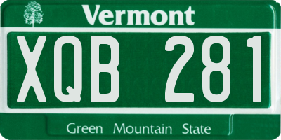 VT license plate XQB281