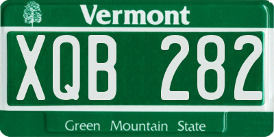 VT license plate XQB282