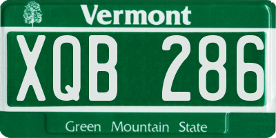 VT license plate XQB286
