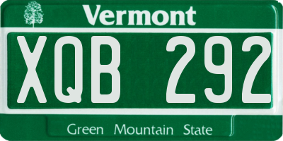 VT license plate XQB292