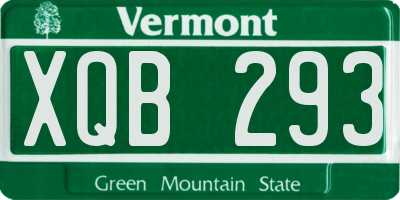 VT license plate XQB293