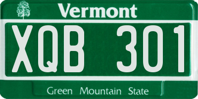 VT license plate XQB301