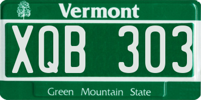 VT license plate XQB303