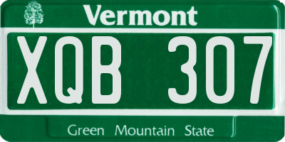 VT license plate XQB307